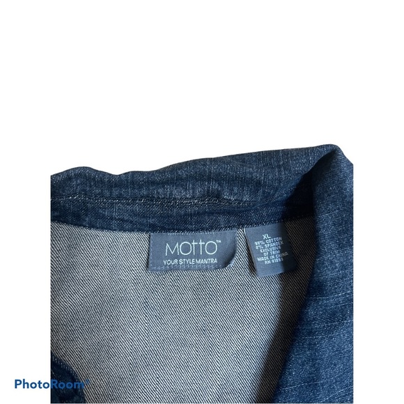 MOTTO YOUR STYLE MANTRA button front denim jacket size Xl - Picture 3 of 7